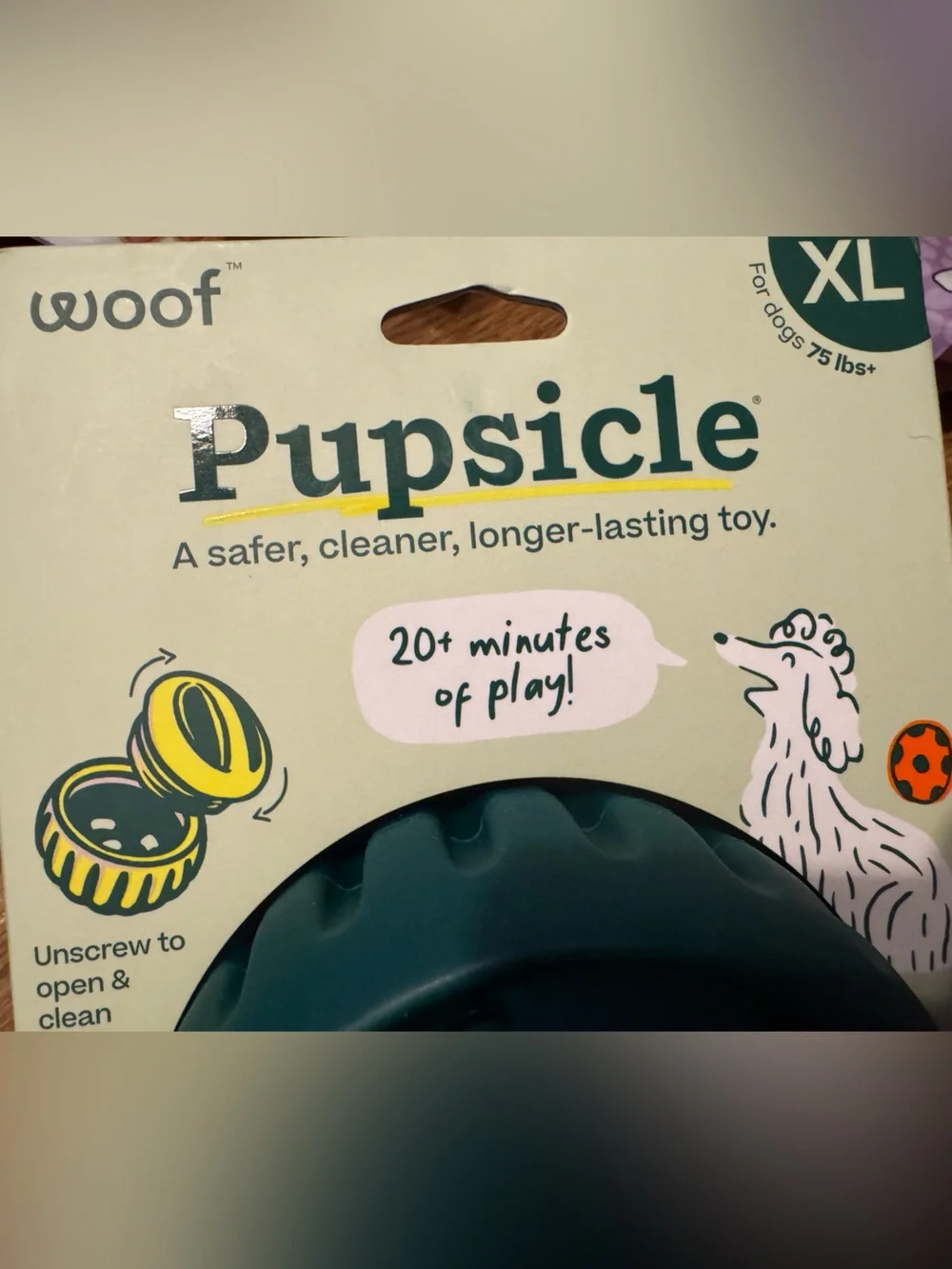 Woof Pupsicle XL treat holder freezer toy for Large Dogs NEW